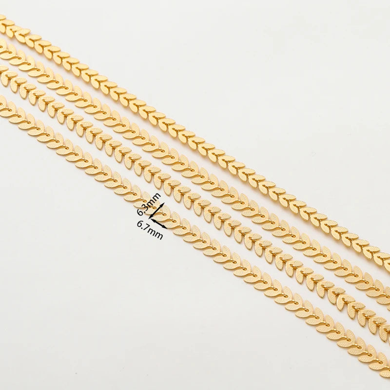 1 metro/lote de cadenas de eslabones redondos de metal chapado en oro de 14K y 18K para hacer joyas, accesorios de joyería para manualidades