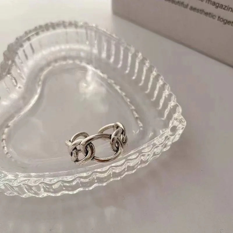 925 Sterling Silber Fingerringe Neue Mode Kreative Kreuz Hohlkette Geometrischer Party Schmuck Geschenke