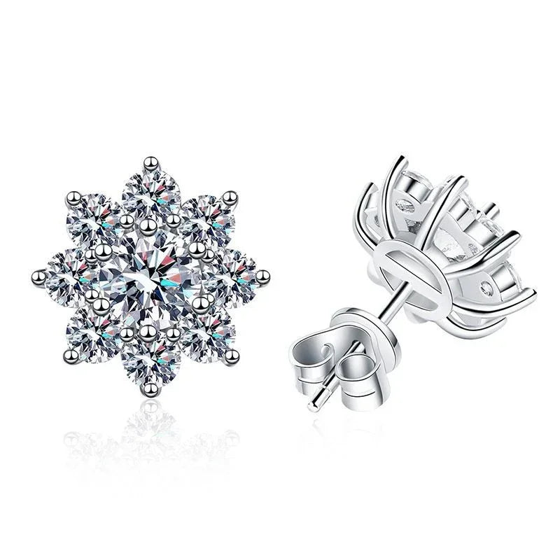NeeTim 0.5ct Moissanit Ohrstecker für Damen 925 Sterling Silber mit Weißgold überzogenen Diamant Ohrsteckern Hochzeitsschmuck