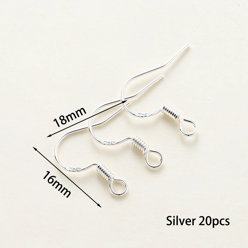 20 unidades/lote 6 estilos 14K 18K Alambres chapados en oro para pendientes con gancho para la oreja Suministros de cierres para pendientes para la fabricación de joyas DIY