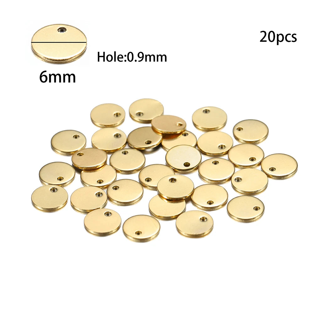 10-50 Piezas de Acero Inoxidable Dorado, Placas de Identificación Personalizadas, Óvalos en Forma de Corazón, Dijes, Colgantes para Suministros de Fabricación de Joyería DIY