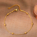 Aomogo Stainless Steel Anklet Simple Snake Bead Chain Hip Hop Punk Anklet Fashion Light Luxury Women's Jewelry Banquet Gift