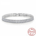 Armband aus 925er Sterlingsilber, elegant, Zirkonia-Kristall, Modeschmuck für Frauen, Verlobung, Hochzeit, Glamour-Schmuck, 18 cm