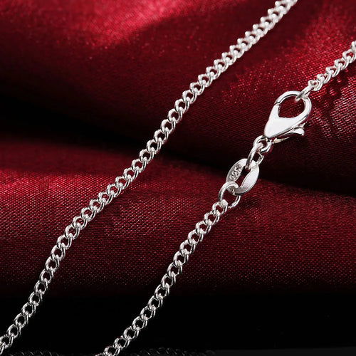 925 Sterling Silber 2MM 40-75cm Seitenkette Halskette Herren Damen Anhänger Hochzeit Party Geschenk Schmuck Weihnachtszubehör