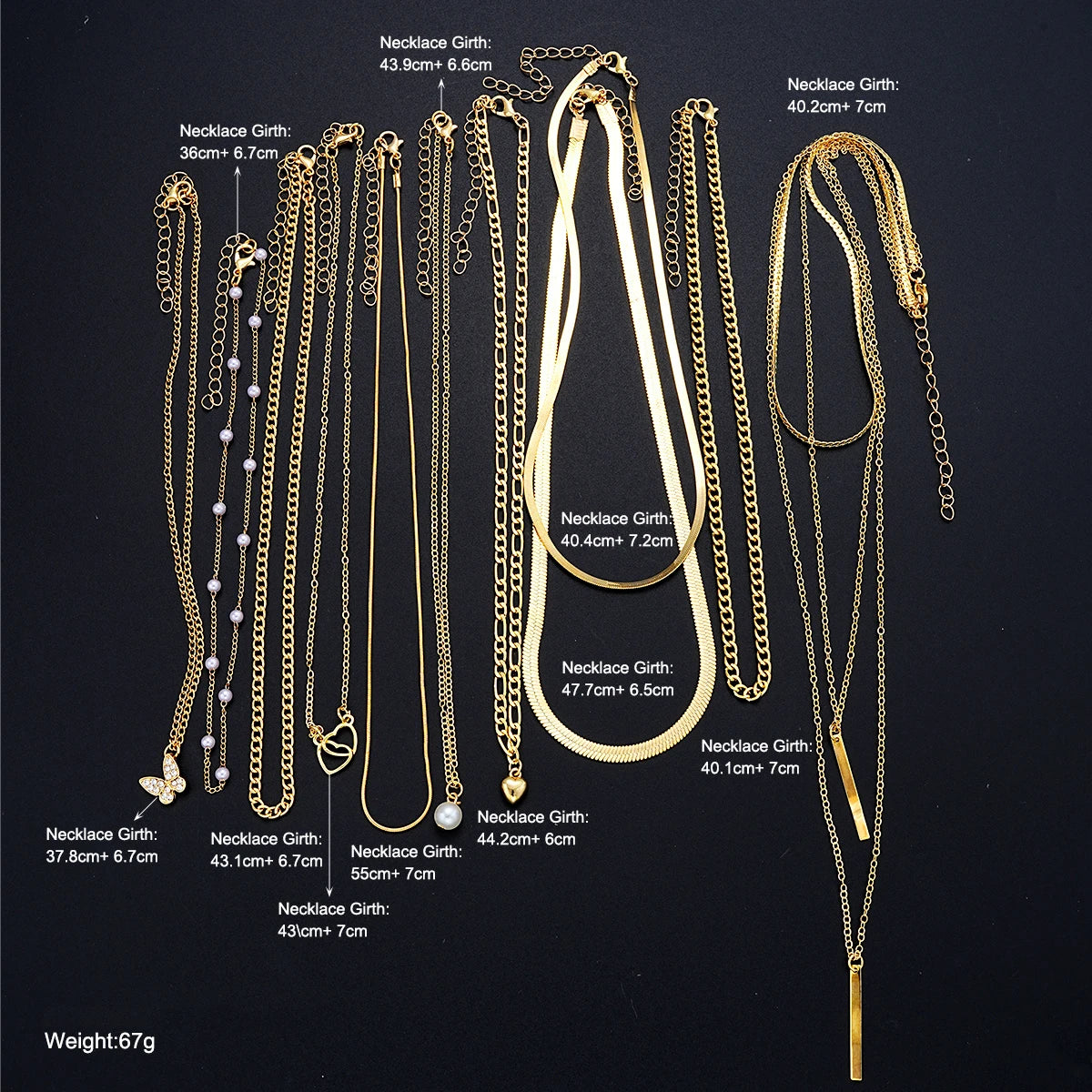 Juego de 11 gargantillas de perlas simples para mujer, collares de moda en capas con dijes de estrella, cruz, corazón, regalo de joyería