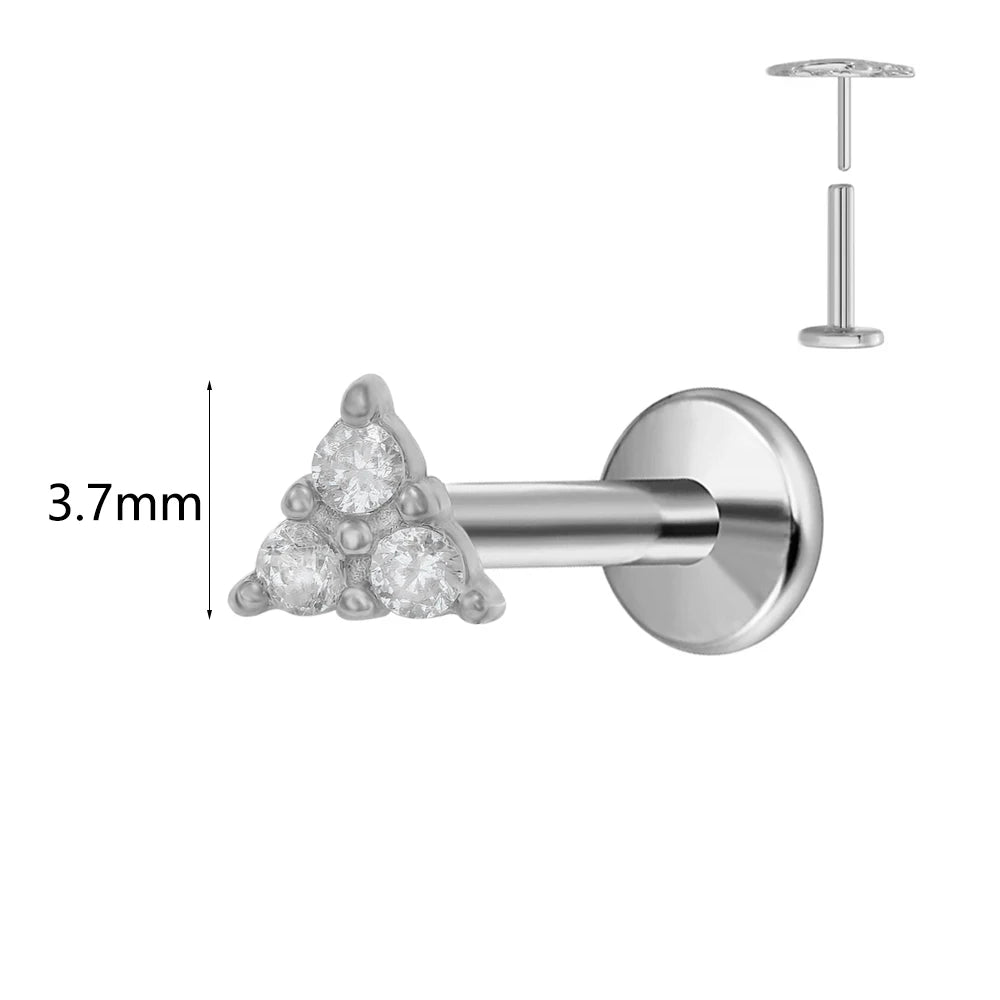 Winziger Wassertropfen Labret Piercing G23 Titan Opal Mond Push-In Zweig Ohrring Stecker Anhänger Gewindeloser Knorpelkörperschmuck