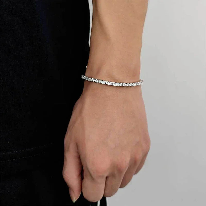 NeeTim 3mm 4mm 5mm 6.5mm Moissanit Tennisarmband Original s925 Sterling Silber Labor Diamant Armbänder für Frauen Männer Ketten