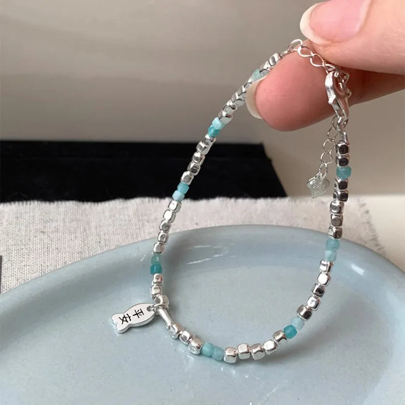 VENTFILLE 925 Silver Double Layer Pearl Bracelet for Women Girl Design Bead Korean Jewelry Dropshipping