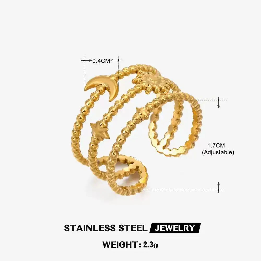 Wasserdichter, hohler Edelstahl-Fingerring der Spitzenklasse, trendig für Frauen, personalisierter Schmuck Großhandel
