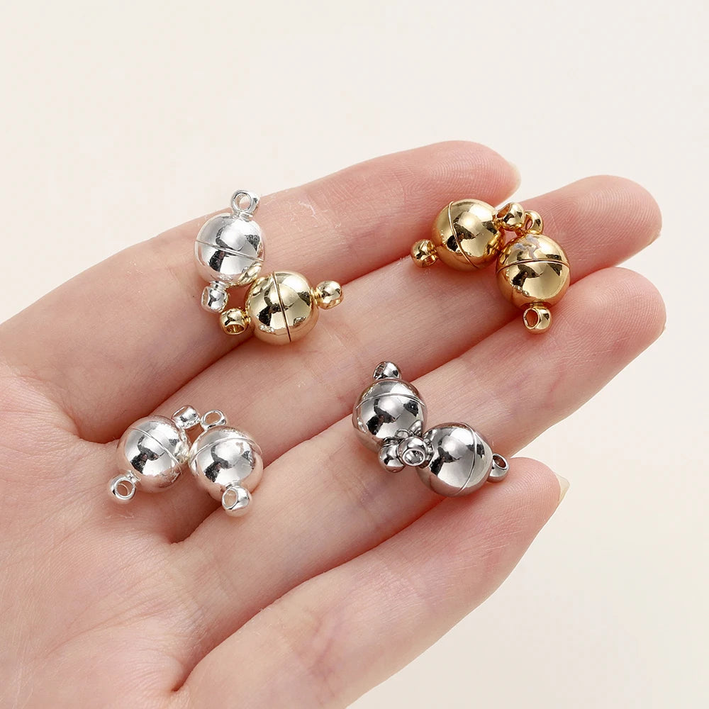 4/6 Stück/Packung 8*14MM 14K/18K Vergoldetes Messing Magnetverschluss Perlen für handgemachten DIY Schmuckzubehör