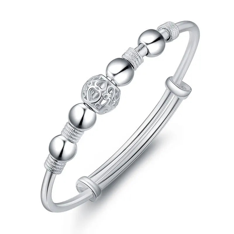 Großhandel Feine 925 Sterlingsilber Armreifen Armband Charms Herz Offen für Frauen Damen Schmuck Anpassung Manschette Hochzeitsgeschenk