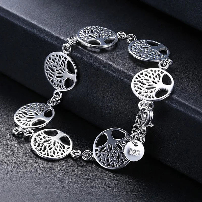 Neues 925 Sterling Silber Armband Baum des Lebens Armband für Frauen Verlobung Schmuck Geschenke