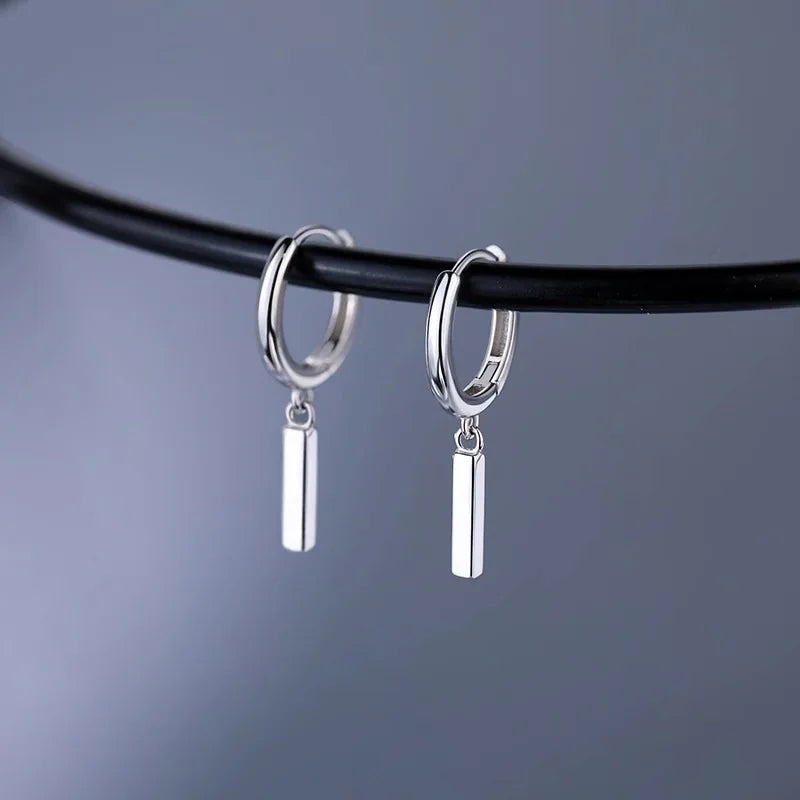 NBSAMENG Pendientes asimétricos de geometría de plata esterlina 925 para mujer, niña, oficina, simple, versátil, regalo de joyería, Dropshipping