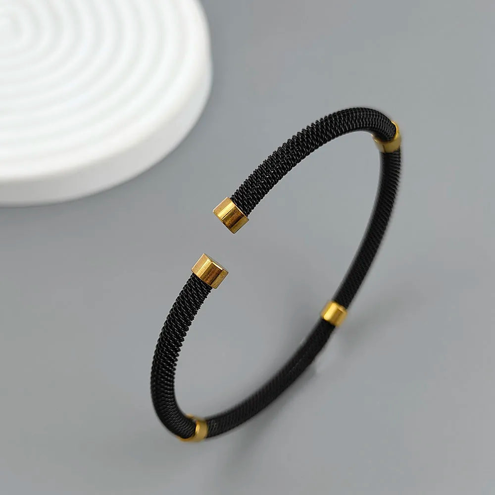 Neues Armband aus Edelstahlgewebe, vergoldet 18K, hochwertiges wasserdichtes Pärchen-Armband, Geschenk für die Ehefrau
