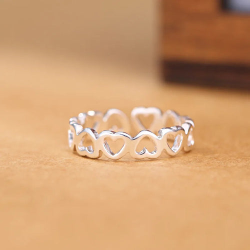 925 Sterlingsilber Herz Verstellbare Ringe für Frauen Verlobung Hochzeit Luxuriöser Schmuck Accessoires