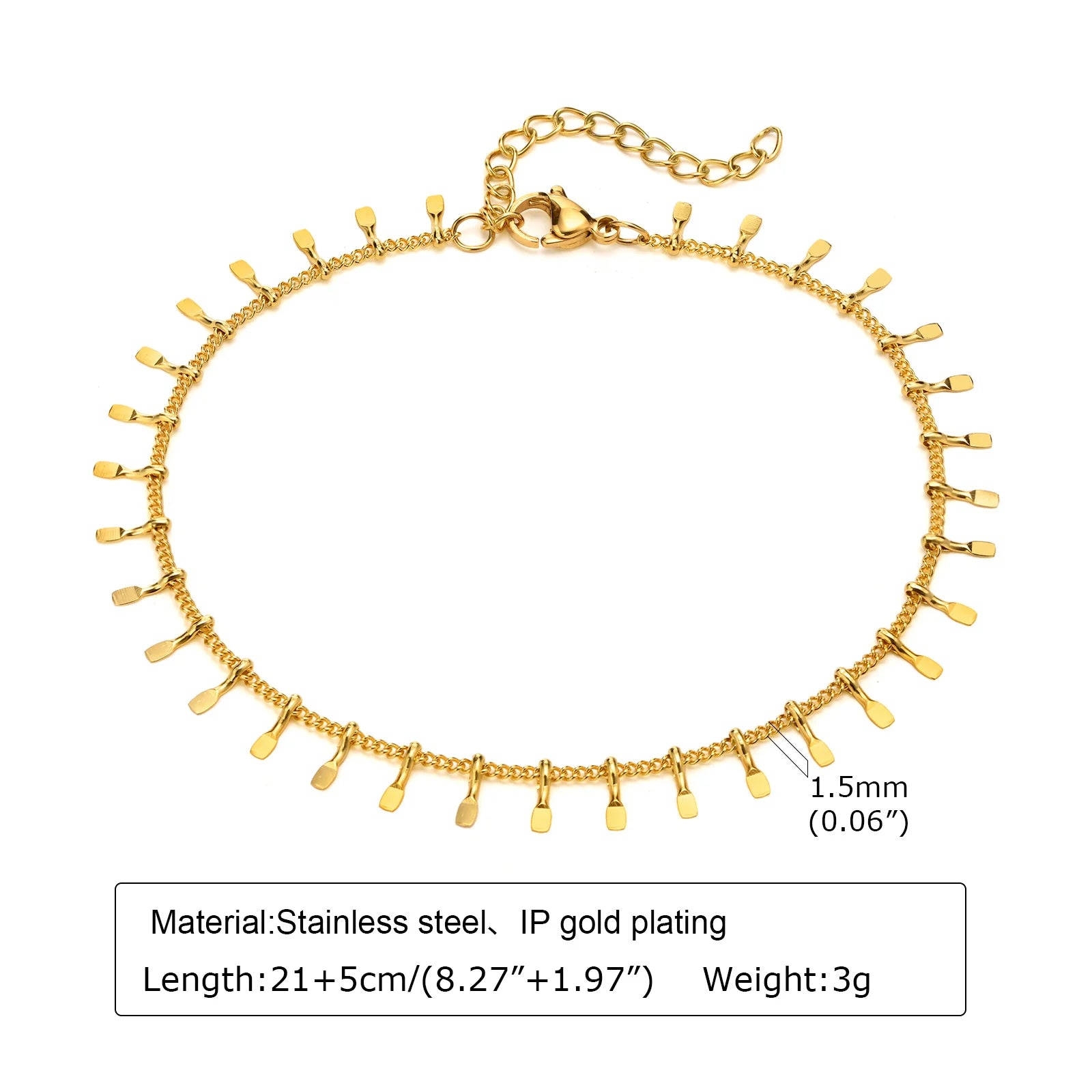 Edelstahl-Perlen-Fußkettchen für Frauen, 18k vergoldete Fußkette, verstellbare, stapelbare Armbänder als Beinschmuck
