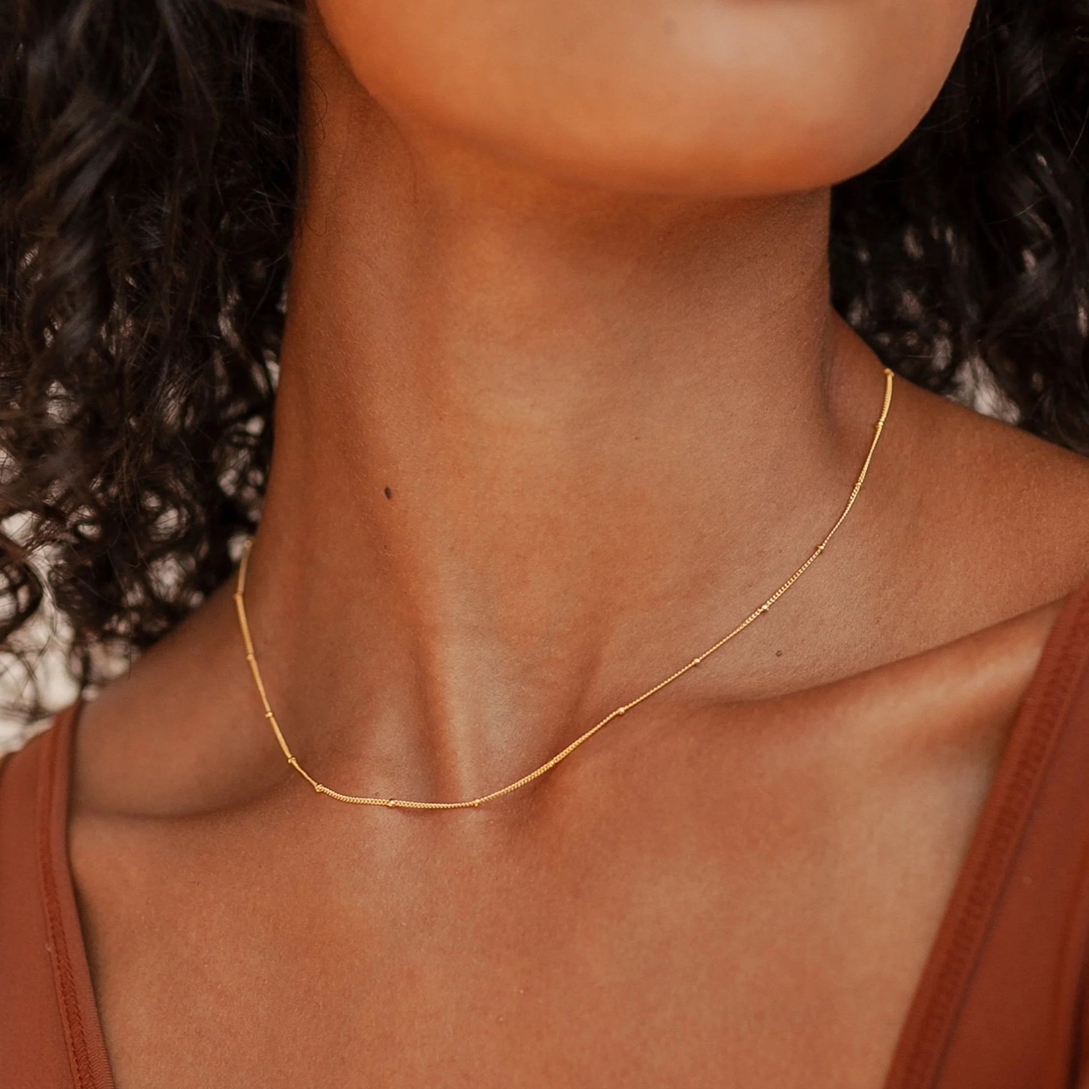 SUNIBI Gold Color Stainless Steel Chain Choker Necklace Women Chain Necklace Sets for Women Gift Jewelry Wholesale