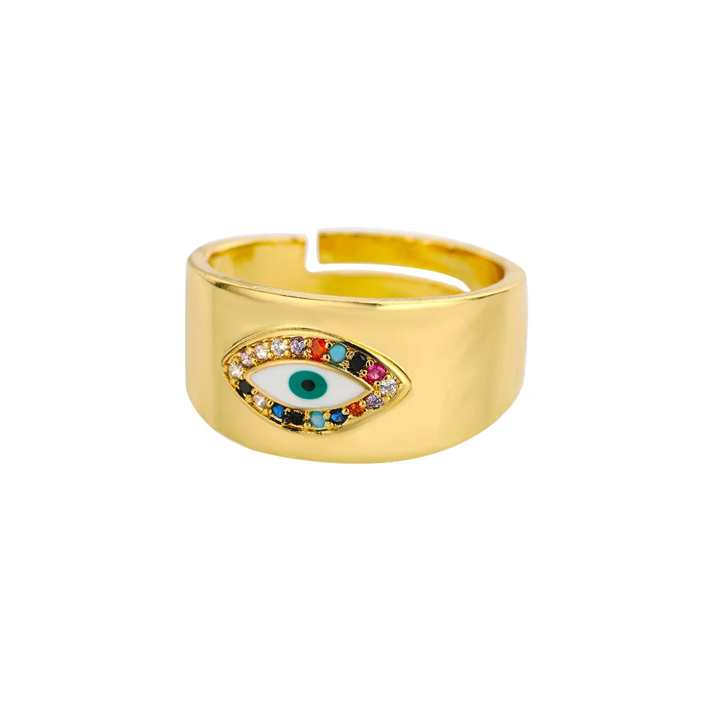 Böse Augen Ringe für Damen Edelstahl Türkischer Augenring Hochzeit Gothische Ästhetik Schmucksets anillos bague bijoux