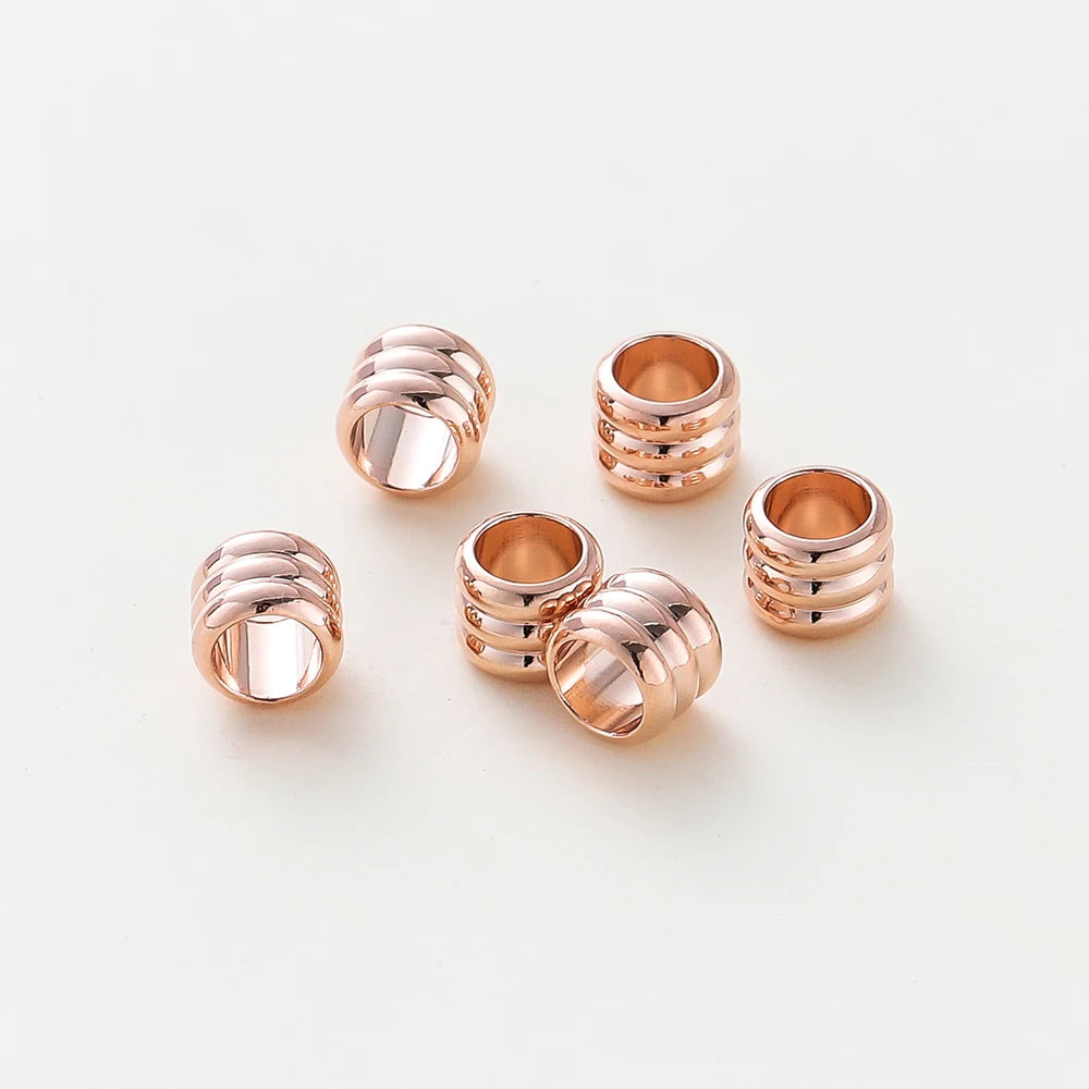 20 30 50 Stücke/Charge 14K 18K Vergoldeter Zylinder Charme Metallperlen Lose Zwischenperlen Für Armband DIY Schmuckherstellung Zubehör