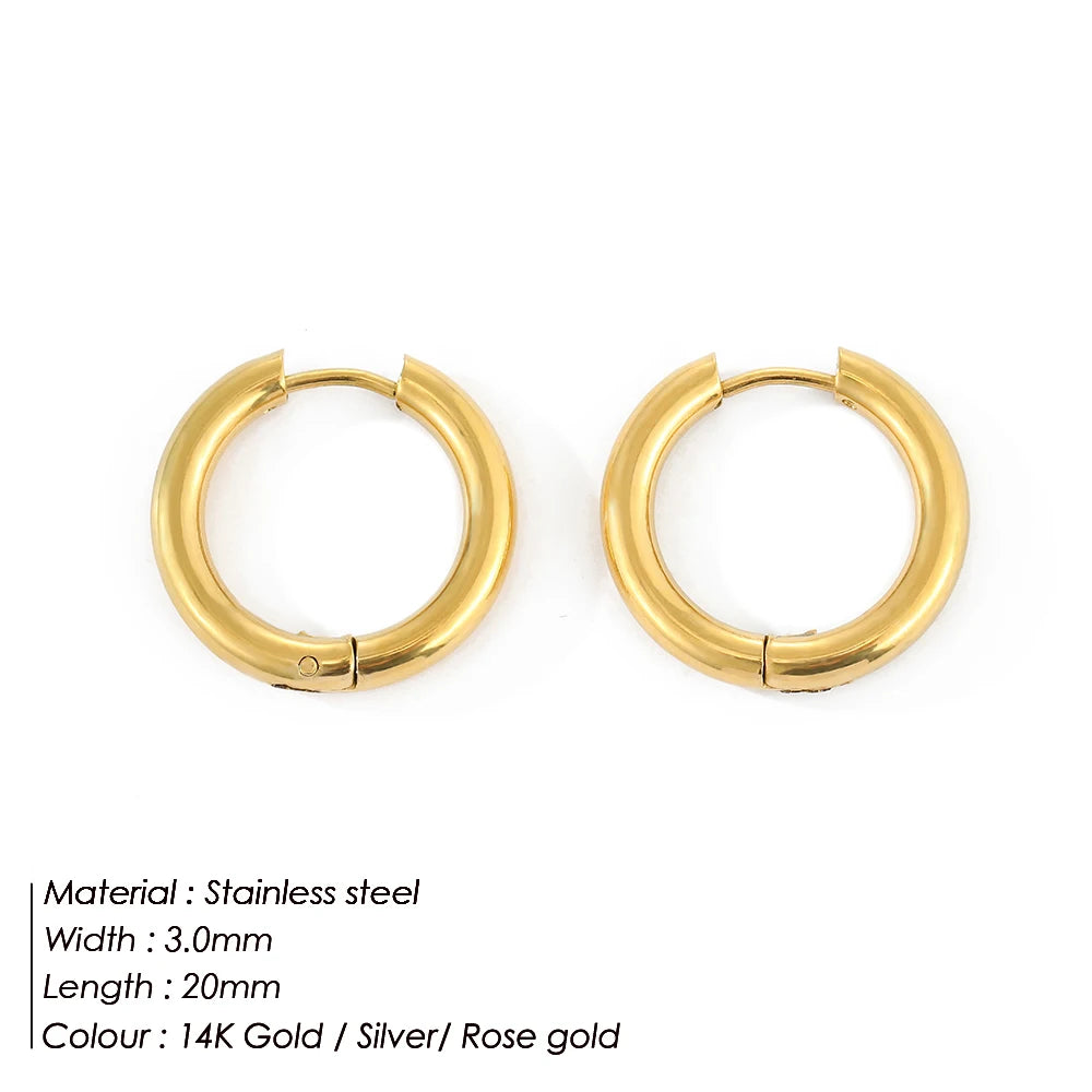 Minimalistische Edelstahl Runde Ohrringe für Damen Trendige Geometrische Hängende Statement-Ohrringe Party Modeschmuck Geschenk