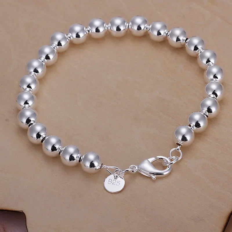 20,32 cm 18K Goldarmband 5MM seitliches Kettenarmband für Frauen Männer Mode Hochzeit Verlobung 925 Sterlingsilber Schmuck Geschenke