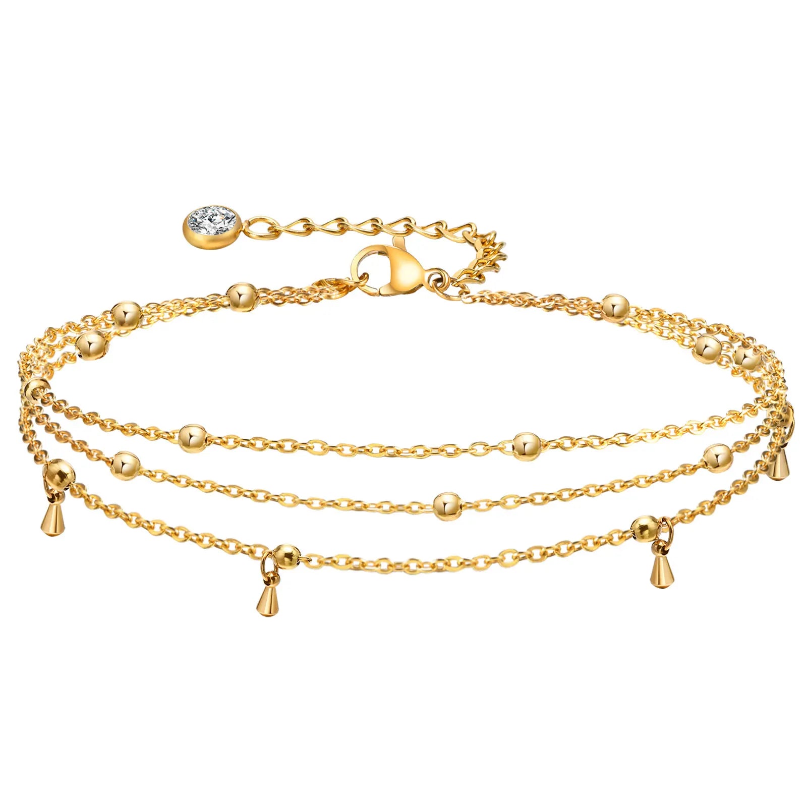 Edelstahl Glücksbringer Böses Auge Fußkettchen Armband für Frauen, blaues Auge Perlenkette Fußkettchen Sommer Strand Glücksbringer Amulett Geschenk