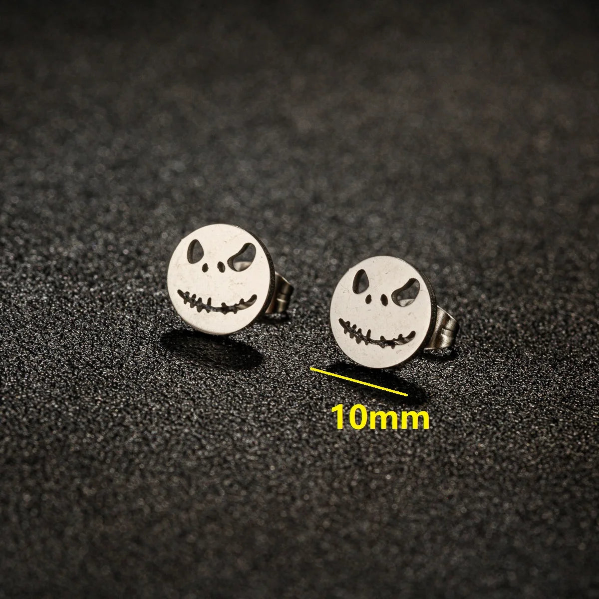 Horror Halloween Bat Spider Trendy Earrings Women 2024 Black Color Stainless Steel Ear Piercing Skull Punk Jewelry Party Gifts