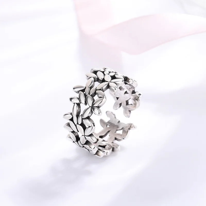 925 Sterling Silber Ring Kleine Blattpflanze Ringe Für Frauen Verlobung Hochzeit Luxus Schmuck Günstige Dinge Mit