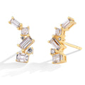 MINTYBOX Moissanit-Ohrstecker für Damen, S925 Sterlingsilber, Labordiamant, Baguette-Form, unregelmäßige Ohrringe, Verlobungsschmuck