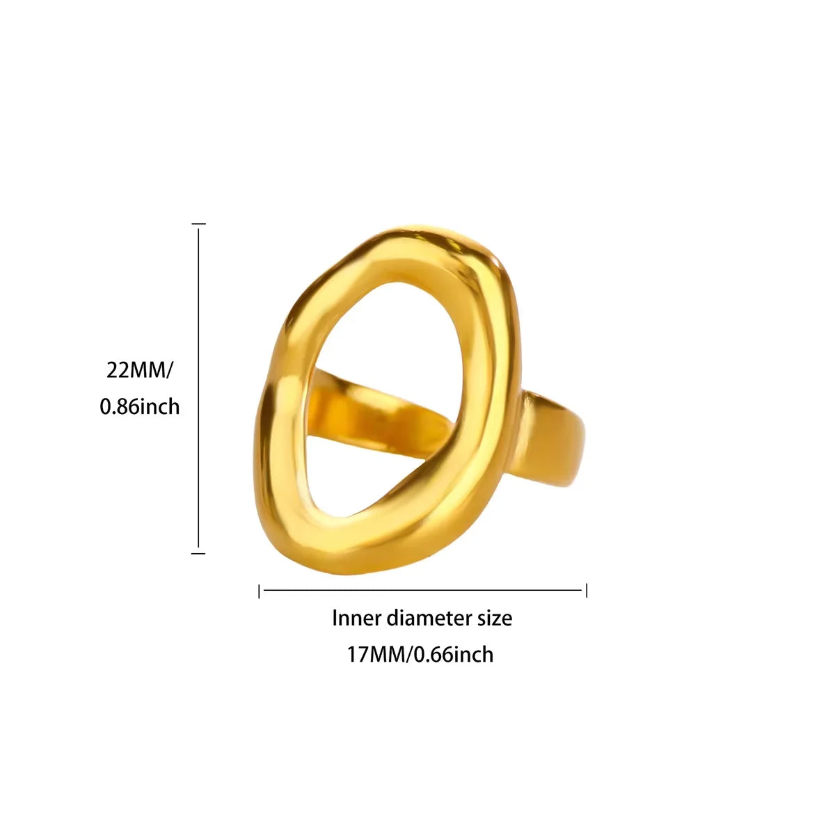 Edelstahl unregelmäßige Wellenringe für Frauen Kreativ Gold Farbe Verstellbarer offener Ring weiblicher Schmuck Punk Rapper Anillos Geschenke