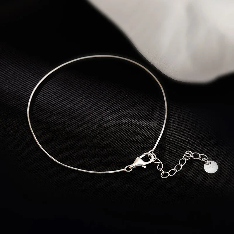 925 Sterling Silber 20cm Schlangenkette Glücksarmbänder Damen Party Luxus Designer Schmuck Hochzeitsschmuck