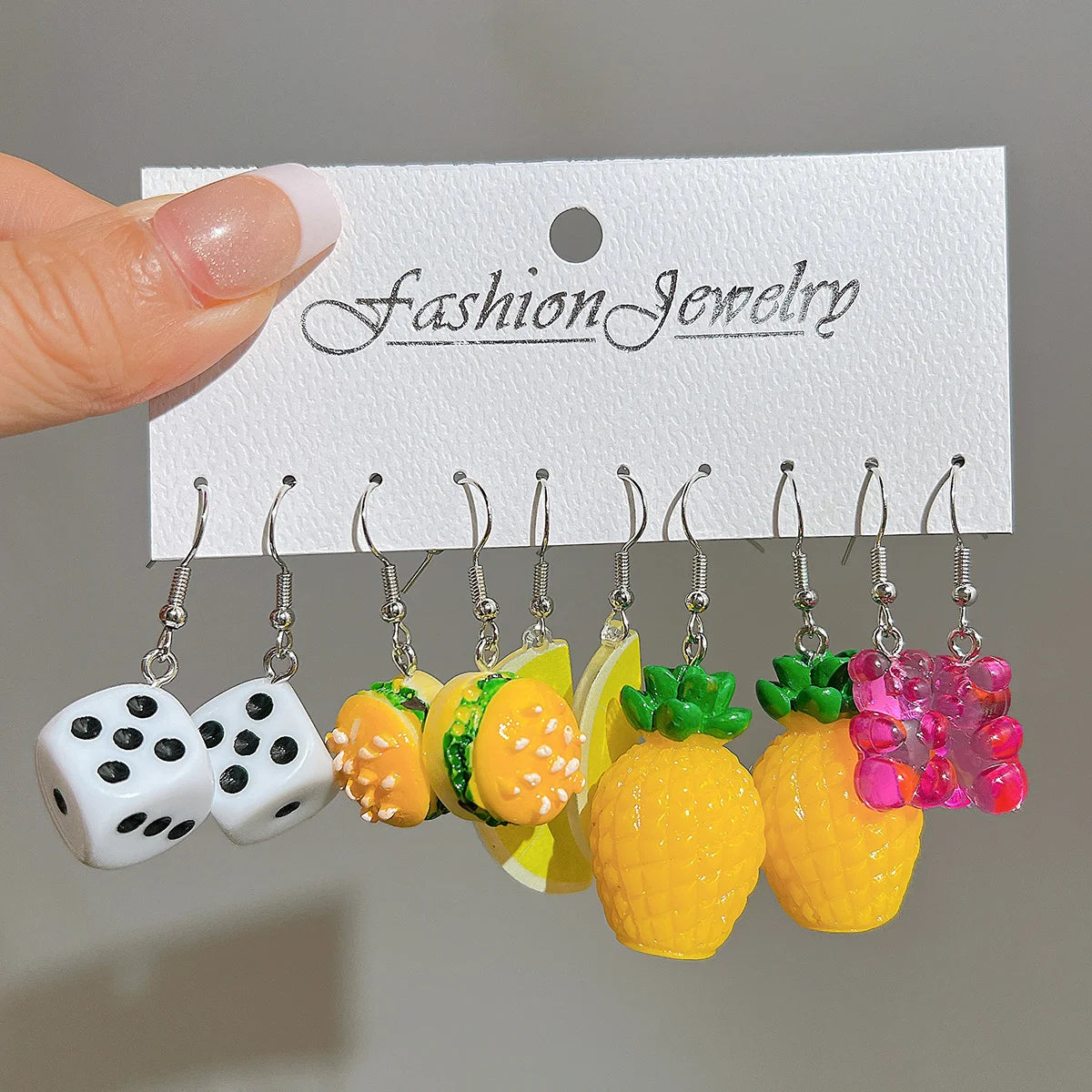 Mode Süße Fruchtgetränk Ohrringe Set für Damen Niedliche Cartoon Lebensmittel Eis Donut Lustige Harz Ohrringe Party Schmuck Geschenk Neu