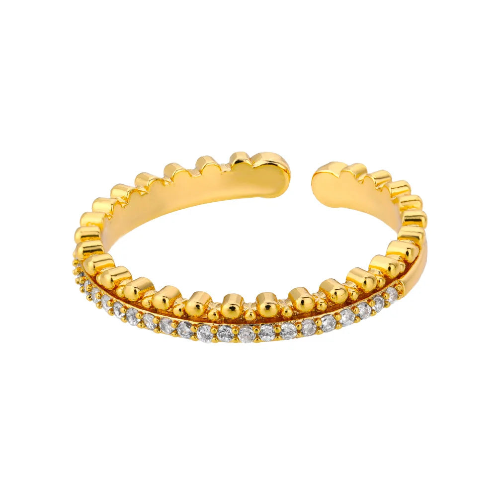 Zirkonsteinringe für Frauen Edelstahl Goldfarbe 2024 Neuer Trend Ehering Schmuck Geschenk bague femme anillos mujer