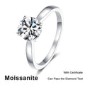 Anillo de compromiso NeeTim de moissanita de 2 quilates para mujer, plata de ley 925 con baño de oro, joyería de banda de boda de promesa con diamante de laboratorio