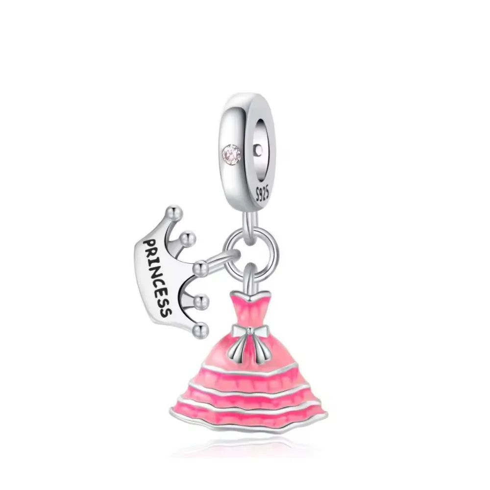 2026 Frühlings-Pink-Serie Ballon Schmetterling Blumen-Anhänger passend für S925 Europäische 925 Sterling Silber Armband Armreifen Halskette