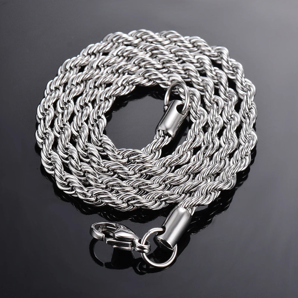 1 Stück 925er Sterlingsilber Breite 2mm/3mm/4mm Seilkette Halskette/Armband Für Herren Damen Herren Mode Kette Halskette