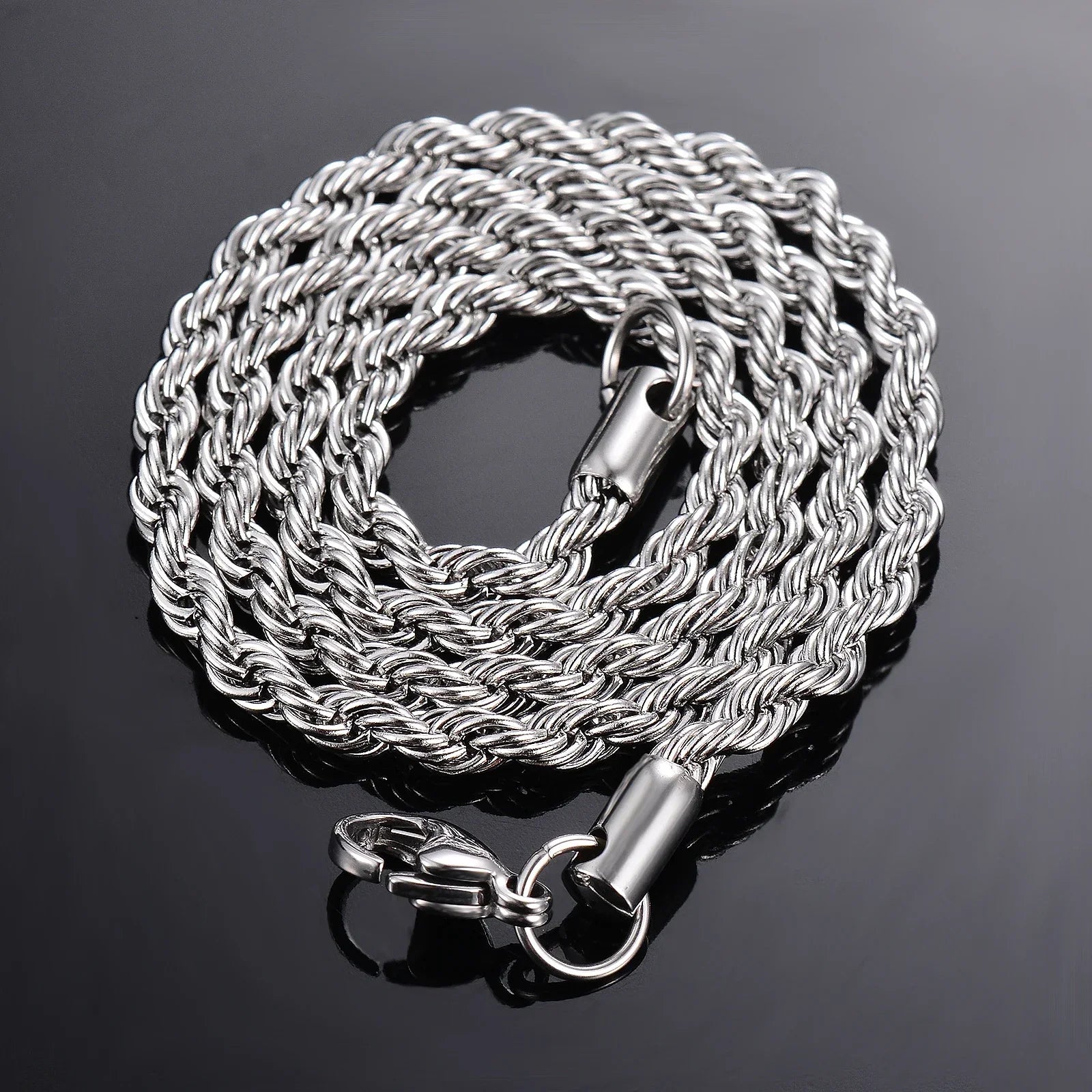 1 Stück 925er Sterlingsilber Breite 2mm/3mm/4mm Seilkette Halskette/Armband Für Herren Damen Herren Mode Kette Halskette