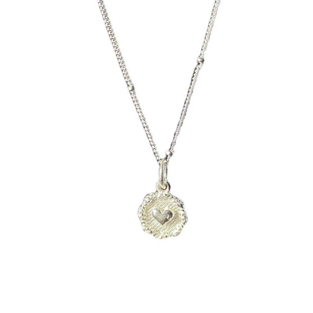 Collar de mujer con colgante de corazón texturizado en plata de ley 925, diseño estereoscópico, joya de doble cara, regalo al por mayor