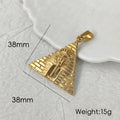 Joyería de moda, chapado en oro PVD, dije de pirámide egipcia, colgante de faraón de Egipto de acero inoxidable para collar de mujer y hombre