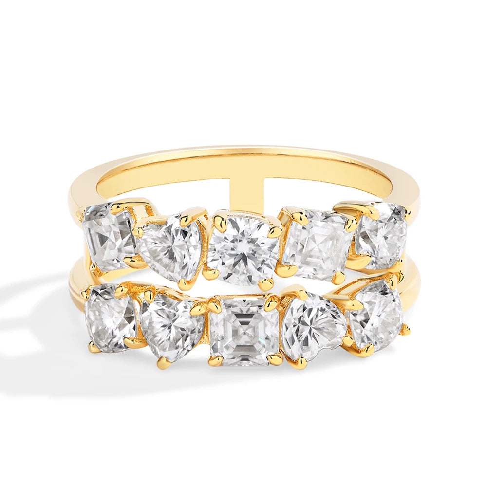 MINTYBOX 3.5 Karat Moissanit Ehering mit Labor-Diamant S925 Sterling Silber Verlobungsringe für Damen Edler Schmuck Geschenk