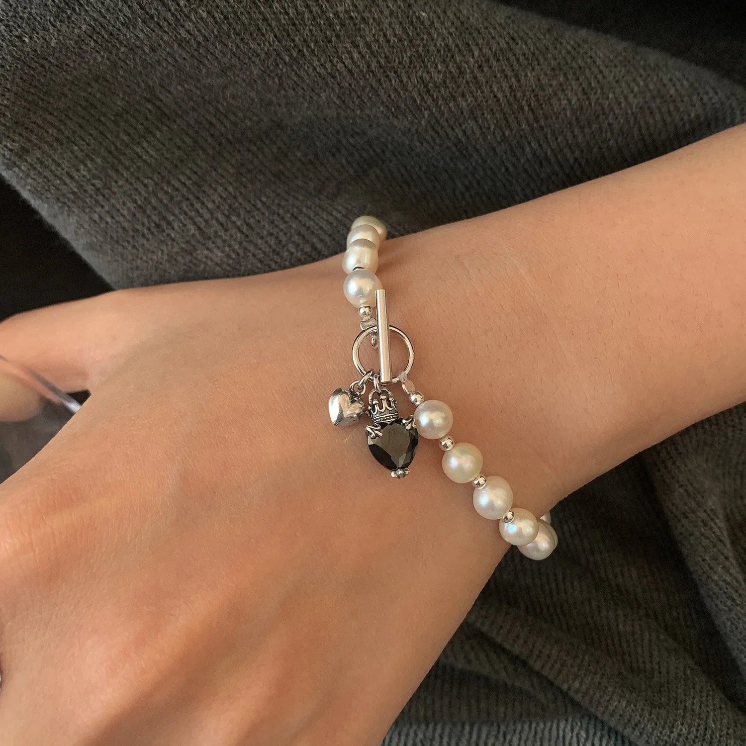 VENTFILLE 925 Silver Double Layer Pearl Bracelet for Women Girl Design Bead Korean Jewelry Dropshipping