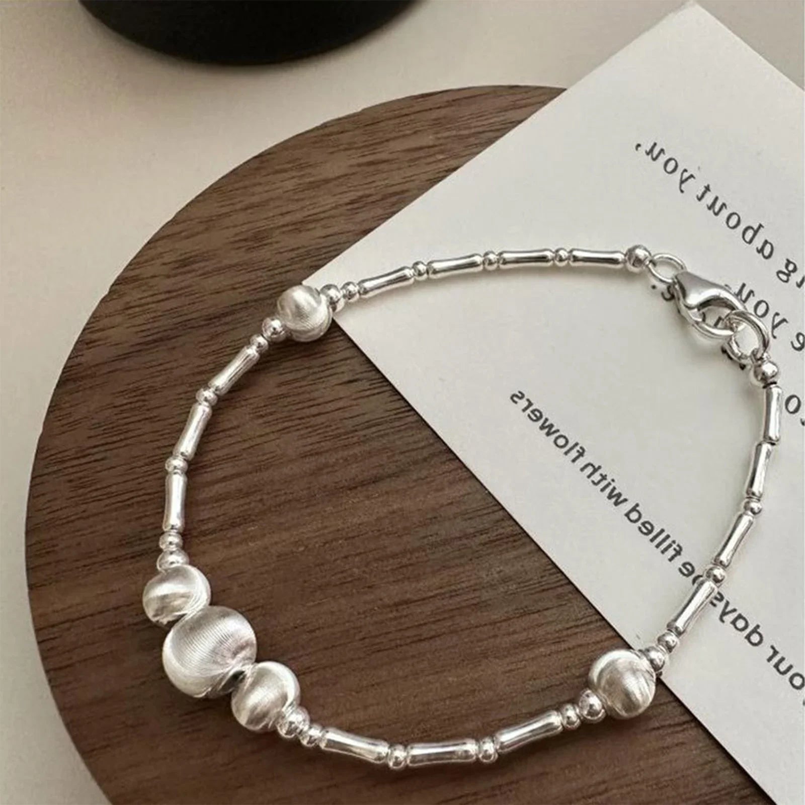 925 Silber Doppellagiges Perlenarmband für Damen Mädchen Design Perlen Schmuck