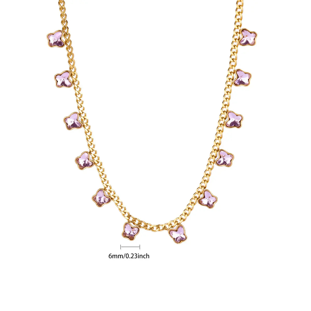 Collares con colgante de mariposa de circonita de lujo para mujer, cadena de acero inoxidable chapado en oro, collar, joyería de boda, novedad de 2025