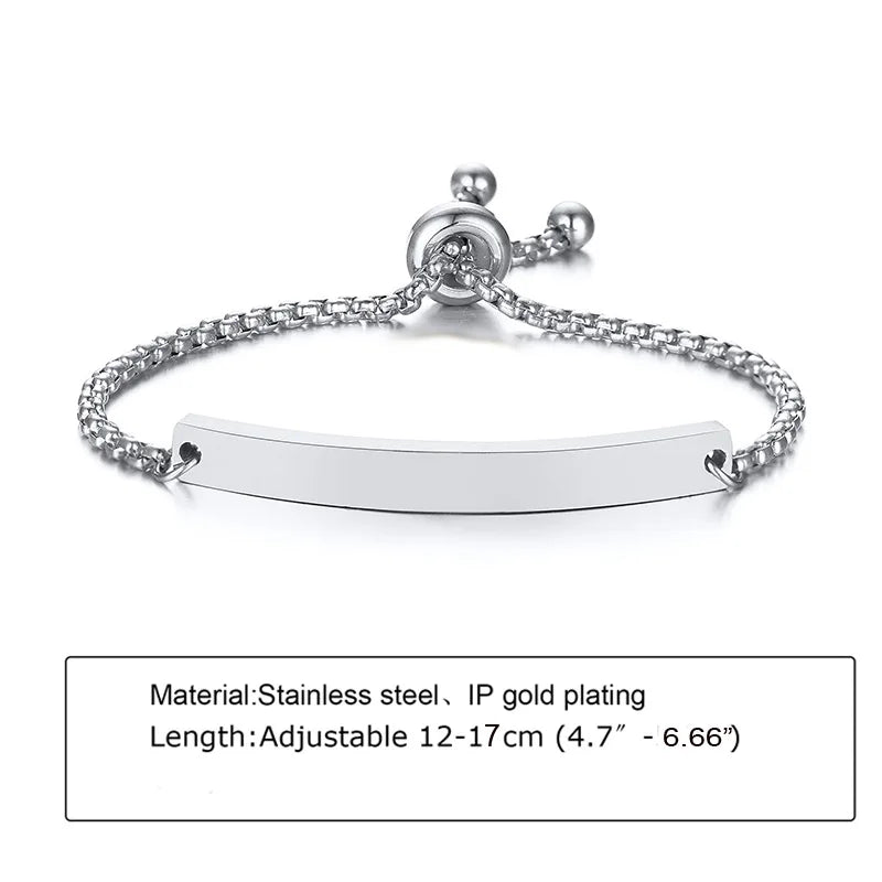 Individuelles personalisiertes Namens-ID-Armband für Mädchen und Jungen, Edelstahl-Gliederketten-Kronenarmband, nicht allergisch