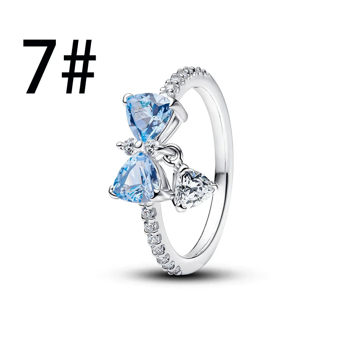Original 925 Sterling Silver Charms Pendant Blue Bow Suit Bead for Wome Rings Earrings Necklace DIY Bracelet Fine Jewellery Gift