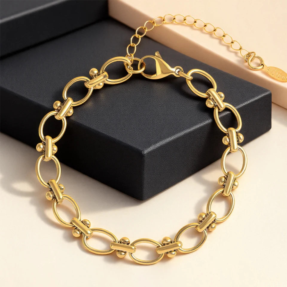 Yupsk 3Pcs Gold Color Stainless Steel Stacked Bangle Bracelets for Women Exquisite Inlaid Zircon Waterproof Party Jewelry