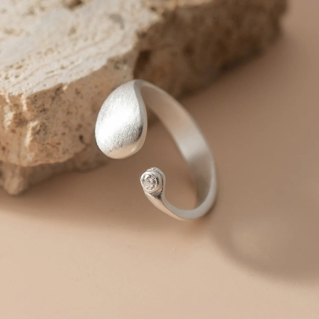 925 Sterling Silber Mattes Finish Geometrie Verstellbare Ringe Für Frauen Hochzeit Feiner Schmuck Zubehör Schmuck Argent 925