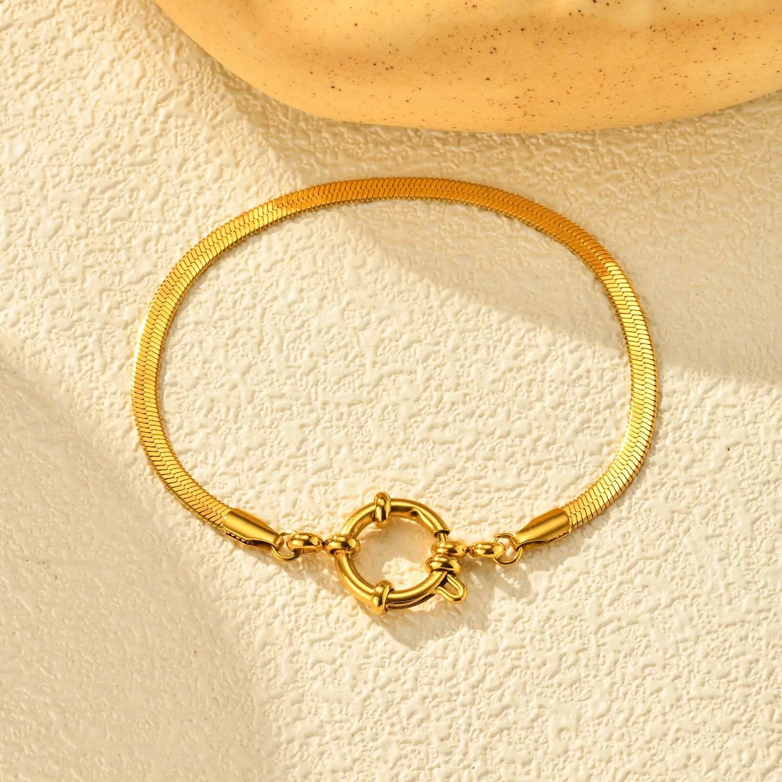 Paperclip-Kette Halsband, Damen Edelstahl Federverschluss Anhänger Halskette, Wasserdicht 18k Vergoldeter Schmuck