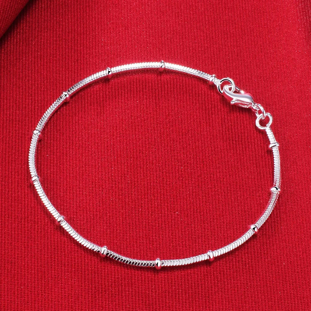 20,32 cm 18K Goldarmband 5MM seitliches Kettenarmband für Frauen Männer Mode Hochzeit Verlobung 925 Sterlingsilber Schmuck Geschenke