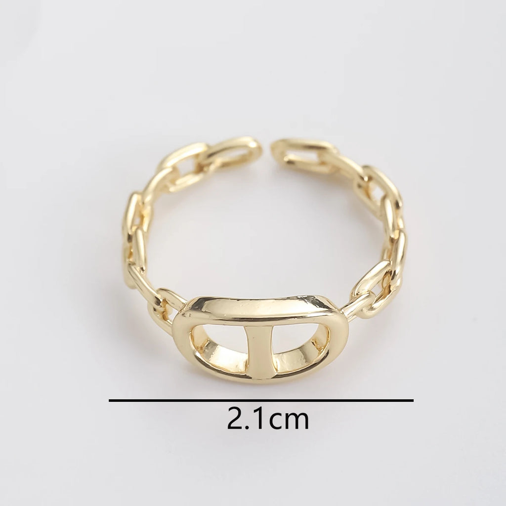 Modischer Sternen-Vollbohrer-Kettenanhänger-Ring für Frauen Vielseitiges Luxus-Design Ringfinger-Accessoire Kupfermaterial